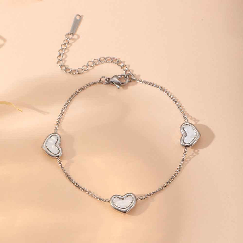 Titanium Steel Heart Love Heart Jewelry Colorfast Christmas Valentine&