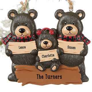 Decoration Bear Family Pendant DIY Name Christmas Tree Personalized Charm Father&