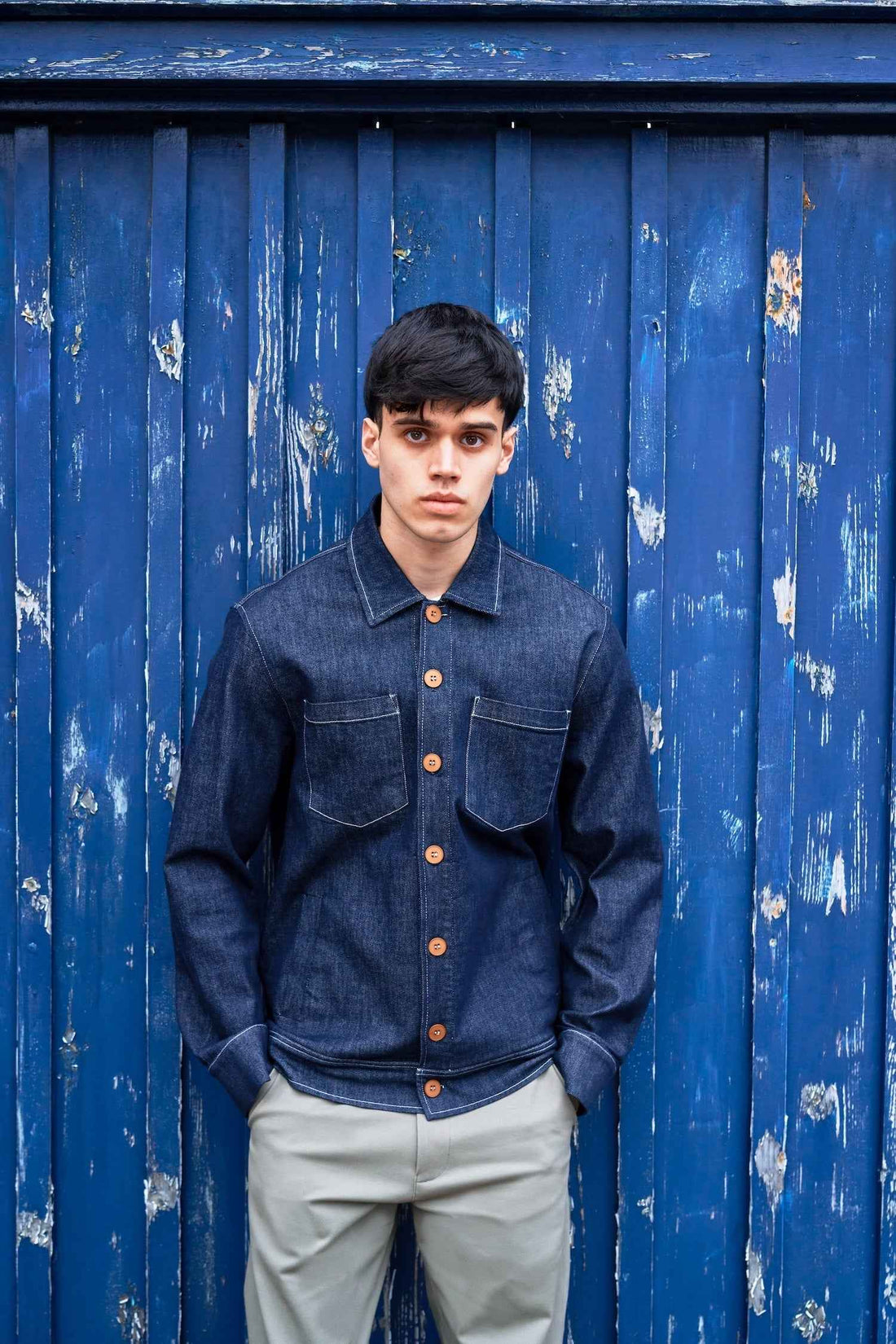 Turner Long Sleeve Shacket - Denim Stay Blue