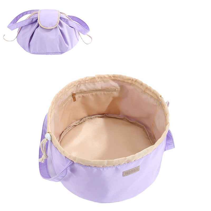 Barrel Drawstring Makeup Bag Large Capacity Women&