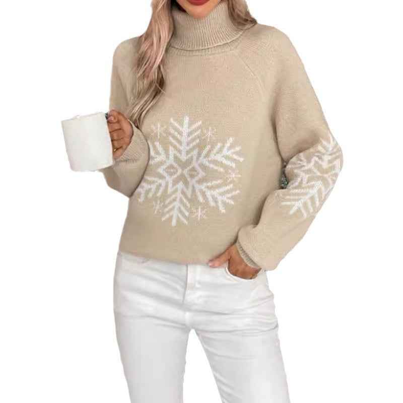 High Collar Christmas Sweaters Women&