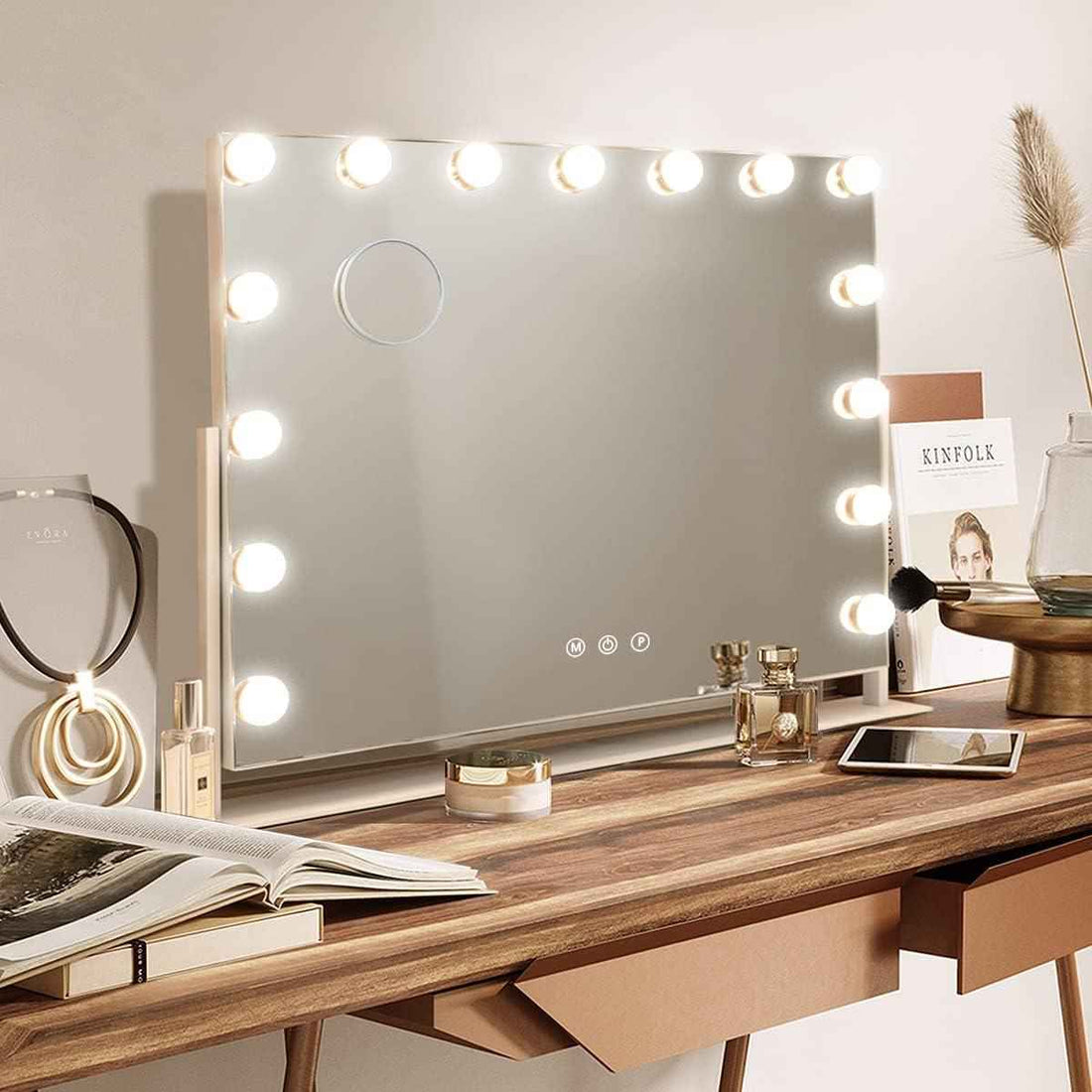 Makeup Mirror Hollywood Vanity Lights 360 Degree Rotation 23‘’x18&