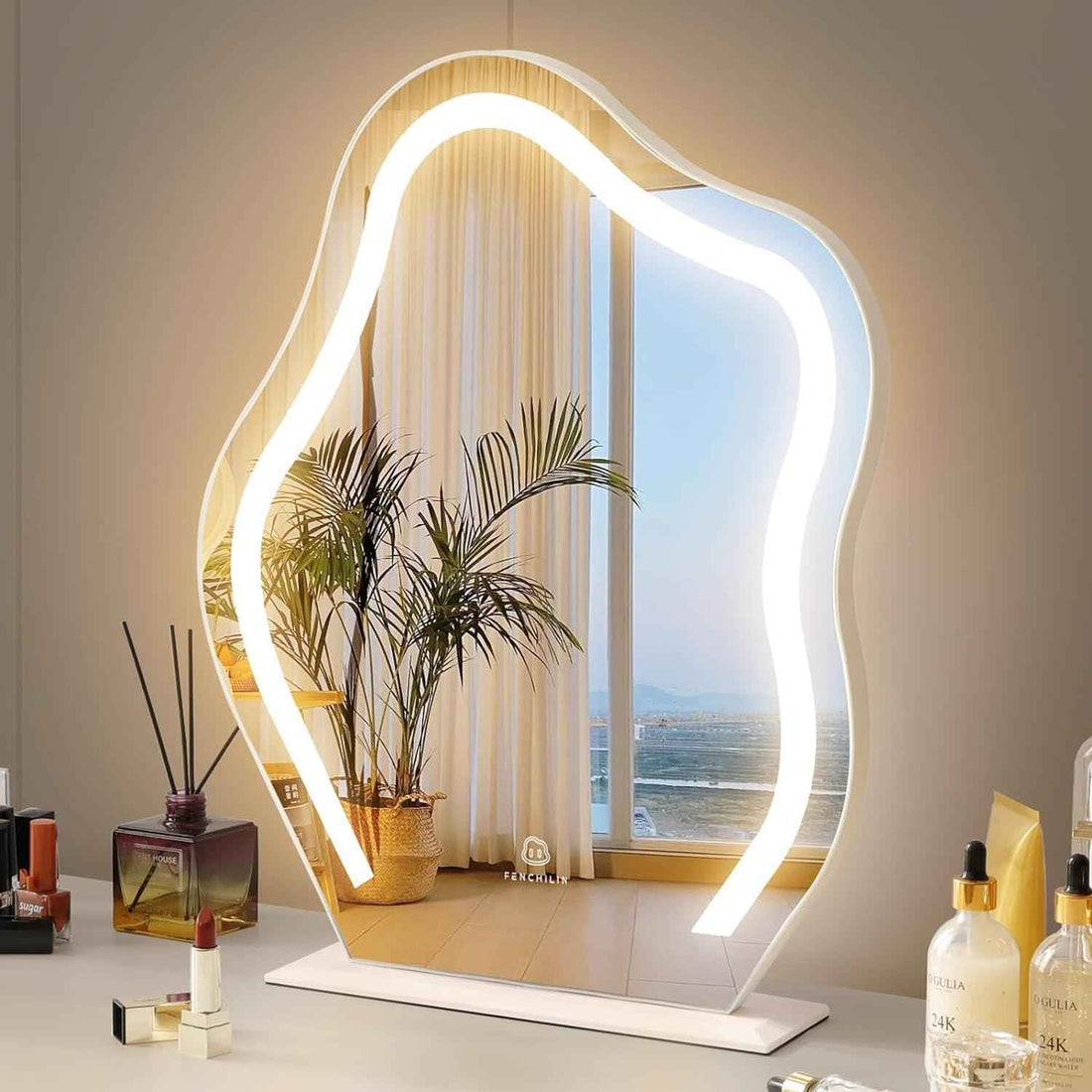 Vanity Makeup Mirror with Lights Cloud Shape 45x55cm FENCHILIN