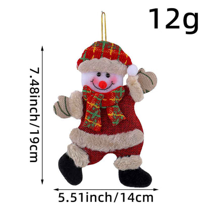 Festive Christmas Tree Ornaments - Santa, Snowman, Reindeer &amp; Bear Figures With Red &amp; White Scarves, Golden Balls &amp; Red Bows - Perfect For Holiday Decor, Christmas Decorations