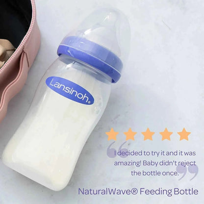 Lansinoh Feeding Bottles with NaturalWave Teat 240ml Pack of 2