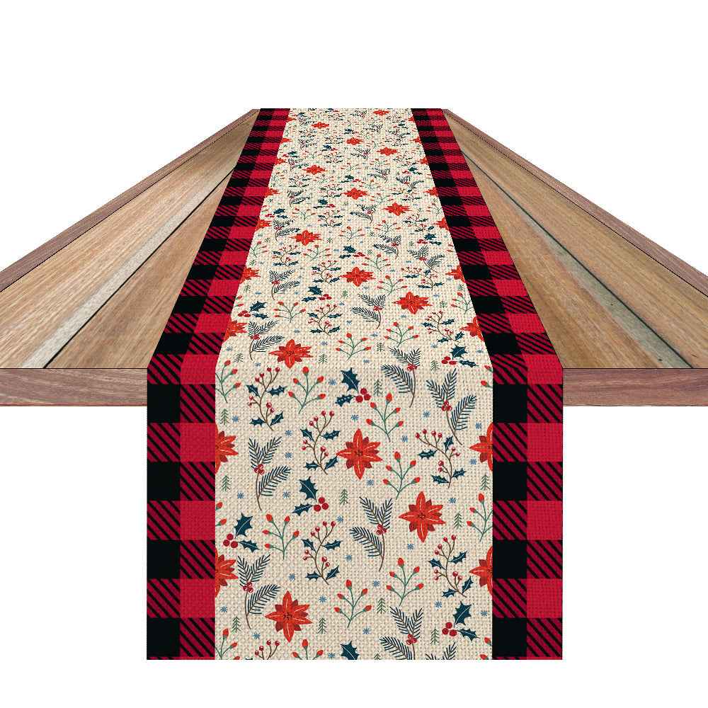 Christmas Table Runner Plaid Pattern