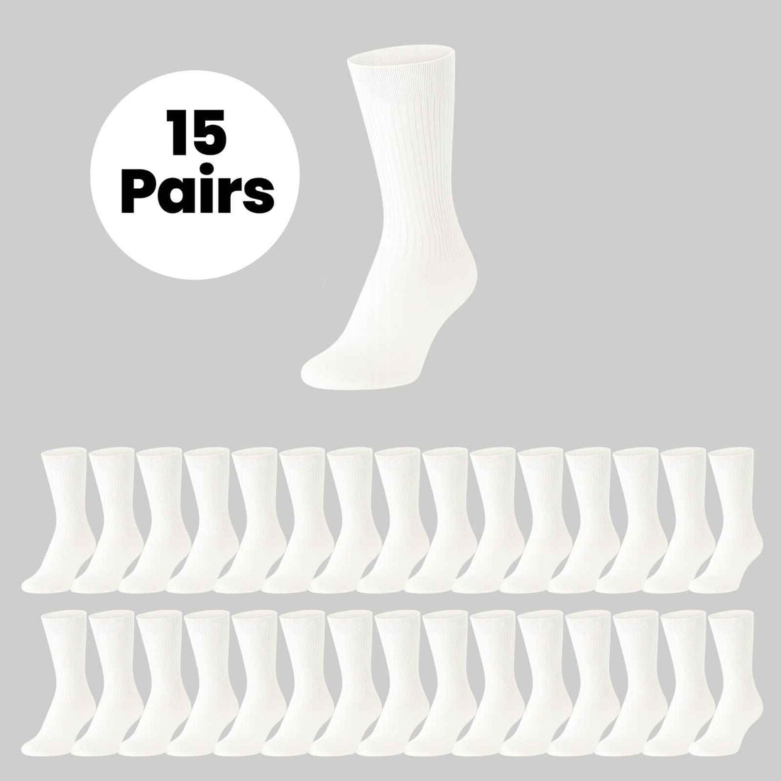 15 Pairs Mens Cotton Rich Performance Sport Socks Outdoor Athletics Running Hiking Football Black Grey White Sock Cushioned Anti-Blister Moisture-Wicking Breathable Comfortable UK 6-11 by Sock Stack