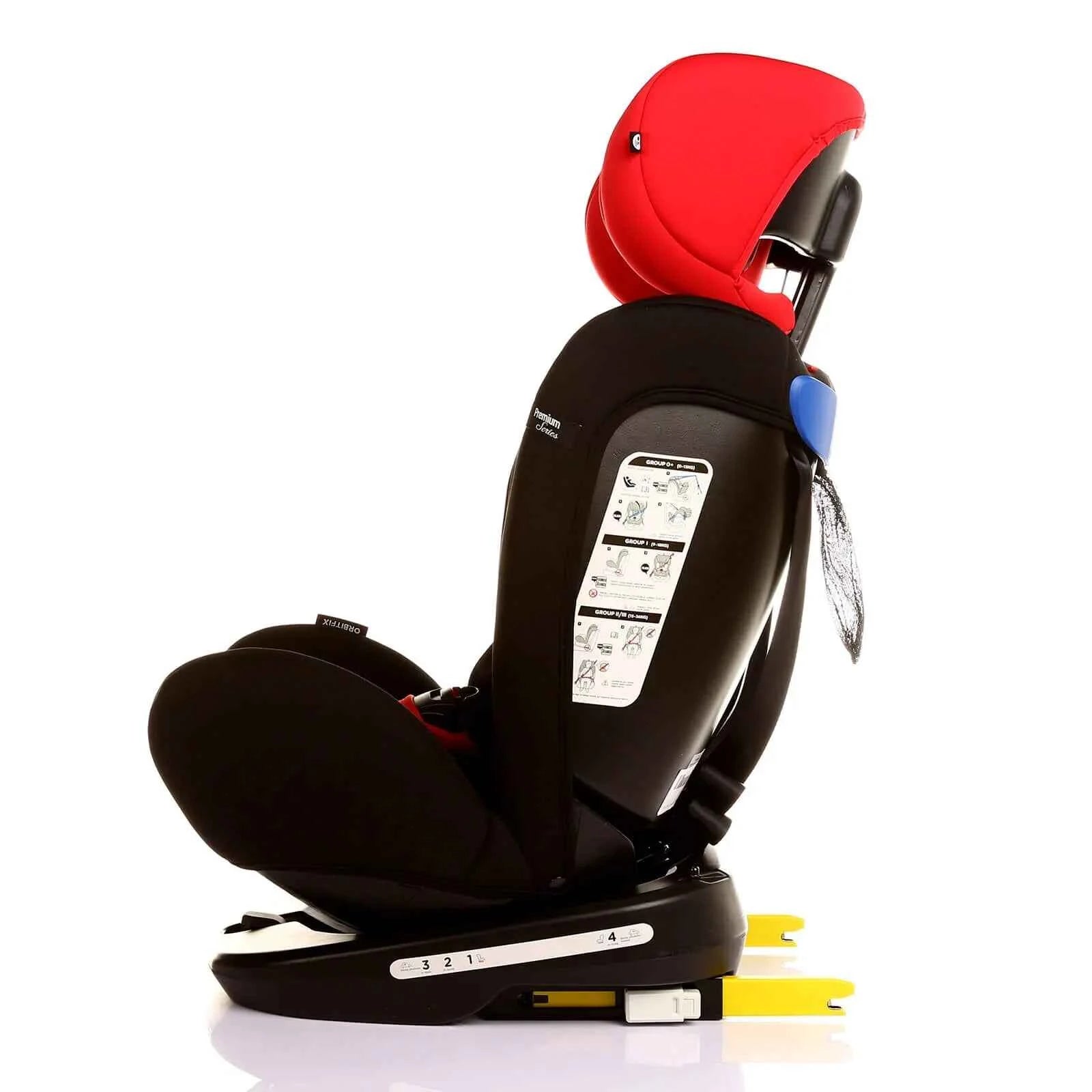 baby plus Orbitfix Group 0+/1/2/3 (Birth to 12 Years) Car Seat - Black Red