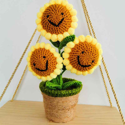Handmade Sunflower Rose Flower Plush Plant Home Bedroom Decoration Christmas Valentine&