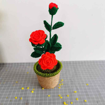 Handmade Sunflower Rose Flower Plush Plant Home Bedroom Decoration Christmas Valentine&