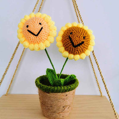 Handmade Sunflower Rose Flower Plush Plant Home Bedroom Decoration Christmas Valentine&