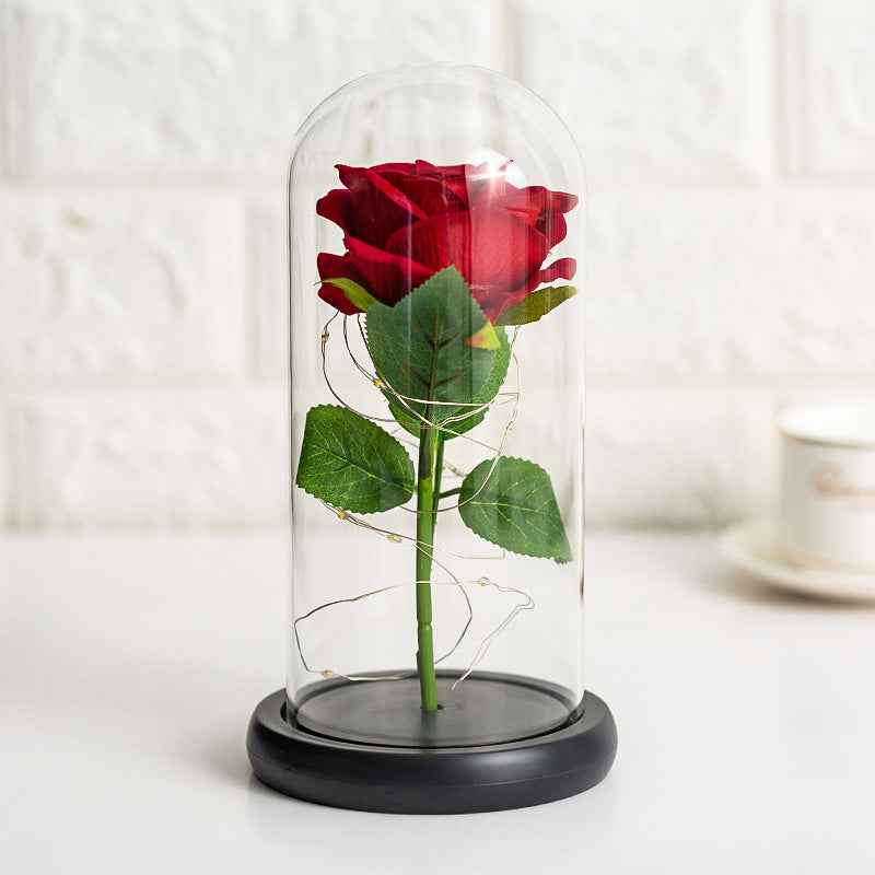 Immortal flower glass cover rose glass cover Valentine&