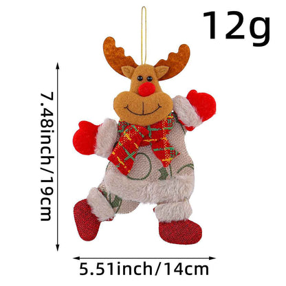 Festive Christmas Tree Ornaments - Santa, Snowman, Reindeer &amp; Bear Figures With Red &amp; White Scarves, Golden Balls &amp; Red Bows - Perfect For Holiday Decor, Christmas Decorations