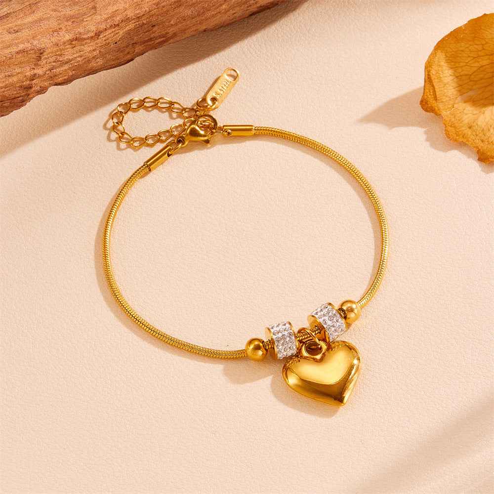 Titanium Steel Heart Love Heart Jewelry Colorfast Christmas Valentine&