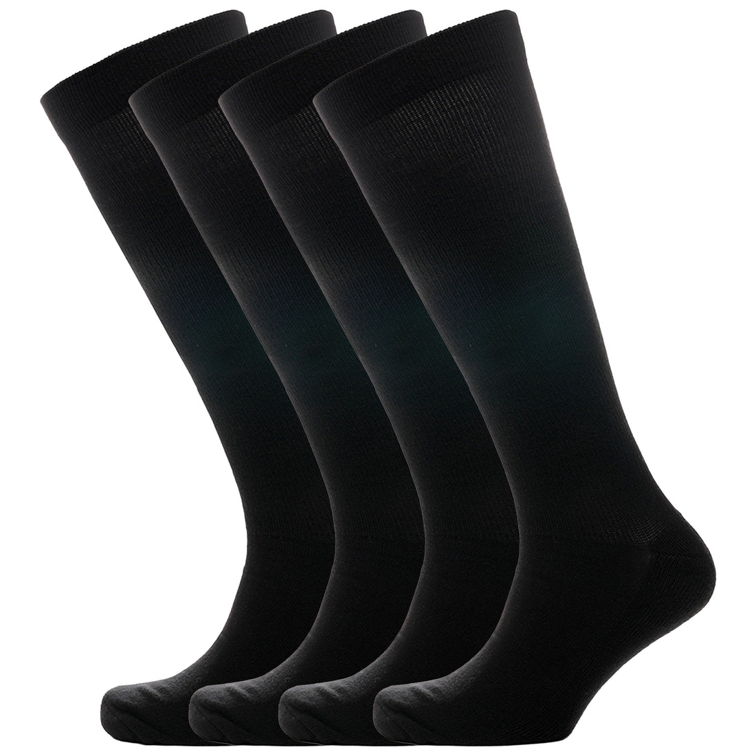 2 Pairs Unisex Travel Socks Black Long Knee High Breathable Flight Socks by Sock Stack