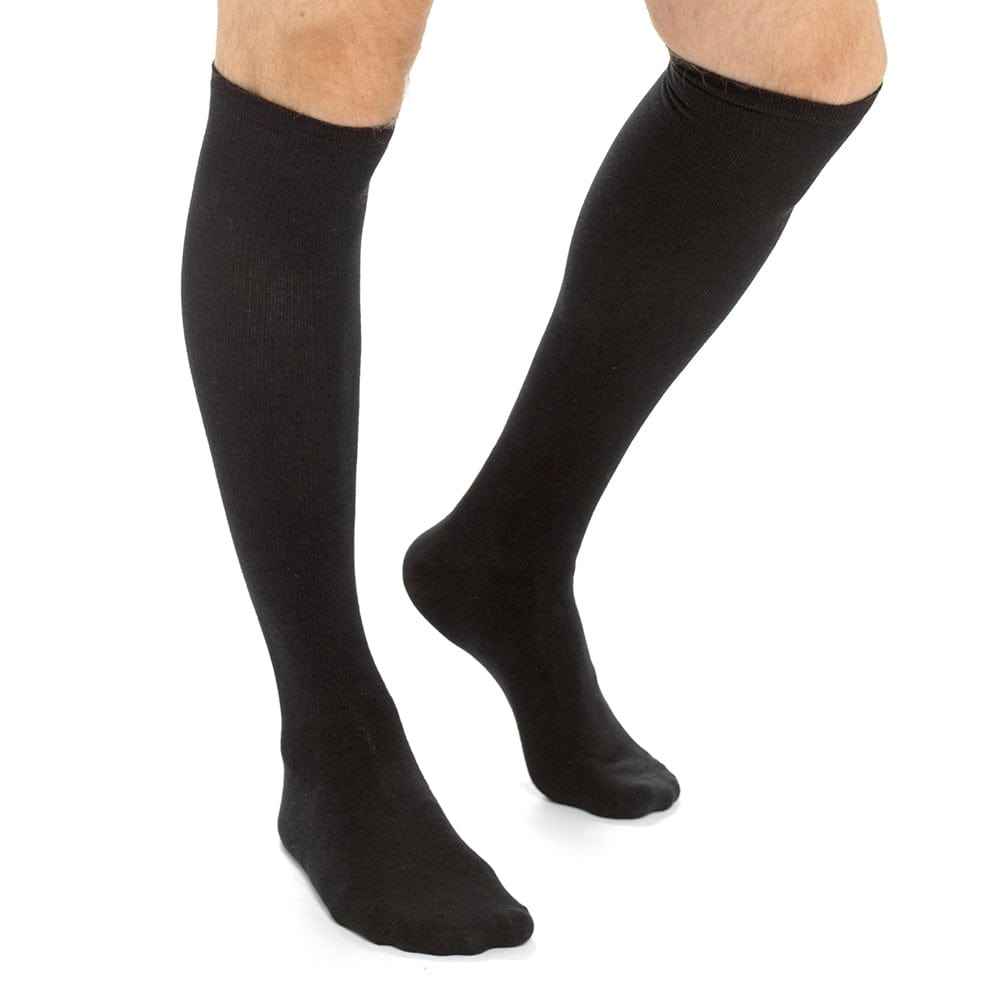 2 Pairs Unisex Travel Socks Black Long Knee High Breathable Flight Socks by Sock Stack