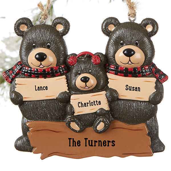 Decoration Bear Family Pendant DIY Name Christmas Tree Personalized Charm Father&