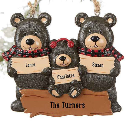 Decoration Bear Family Pendant DIY Name Christmas Tree Personalized Charm Father&