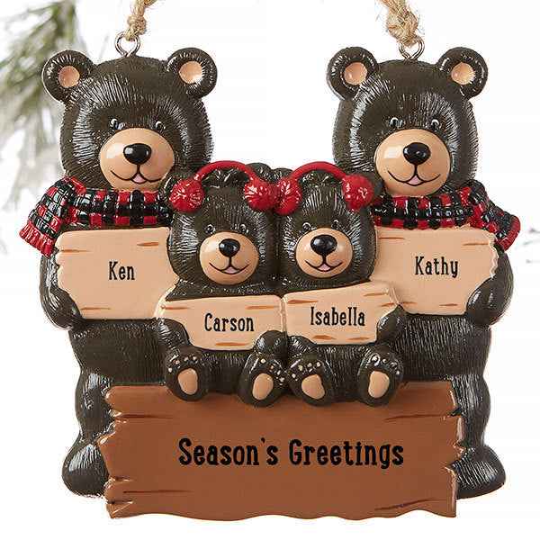 Decoration Bear Family Pendant DIY Name Christmas Tree Personalized Charm Father&