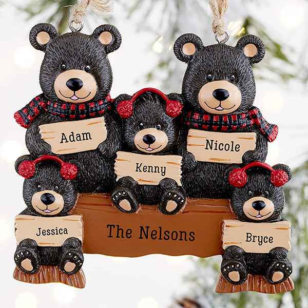 Decoration Bear Family Pendant DIY Name Christmas Tree Personalized Charm Father&