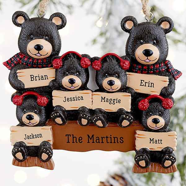 Decoration Bear Family Pendant DIY Name Christmas Tree Personalized Charm Father&