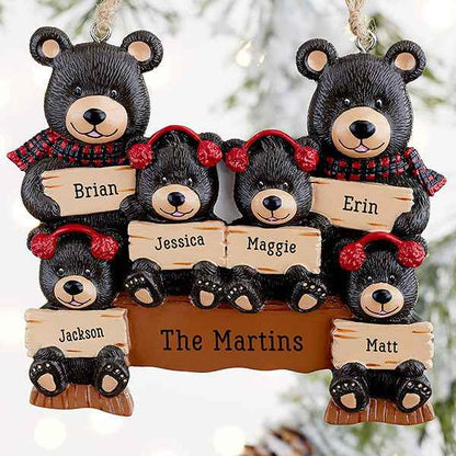 Decoration Bear Family Pendant DIY Name Christmas Tree Personalized Charm Father&