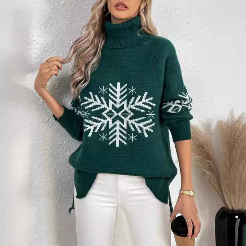 High Collar Christmas Sweaters Women&