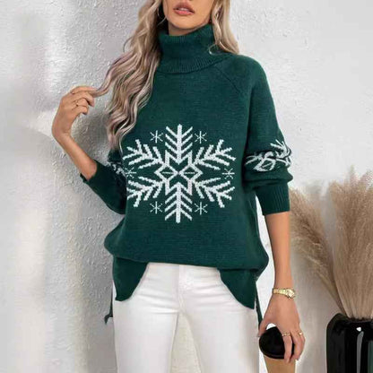 High Collar Christmas Sweaters Women&