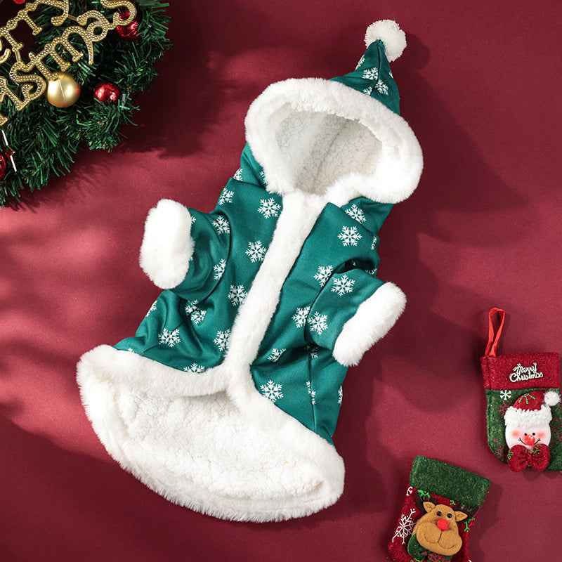 Christmas Cute Fleece-lined Thickened Pet Clothes
