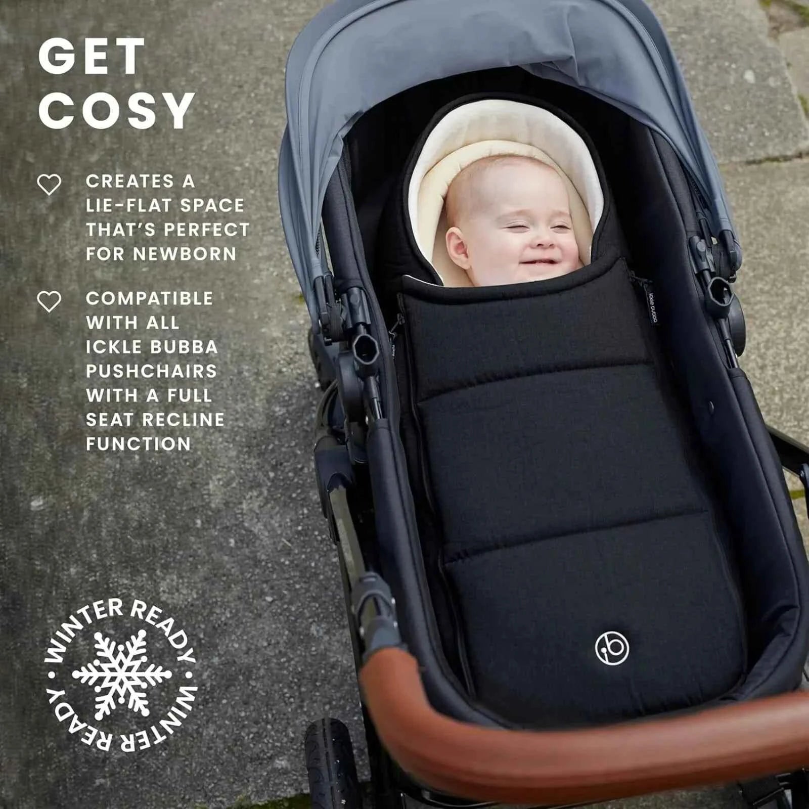 Ickle Bubba Newborn Cocoon - Black