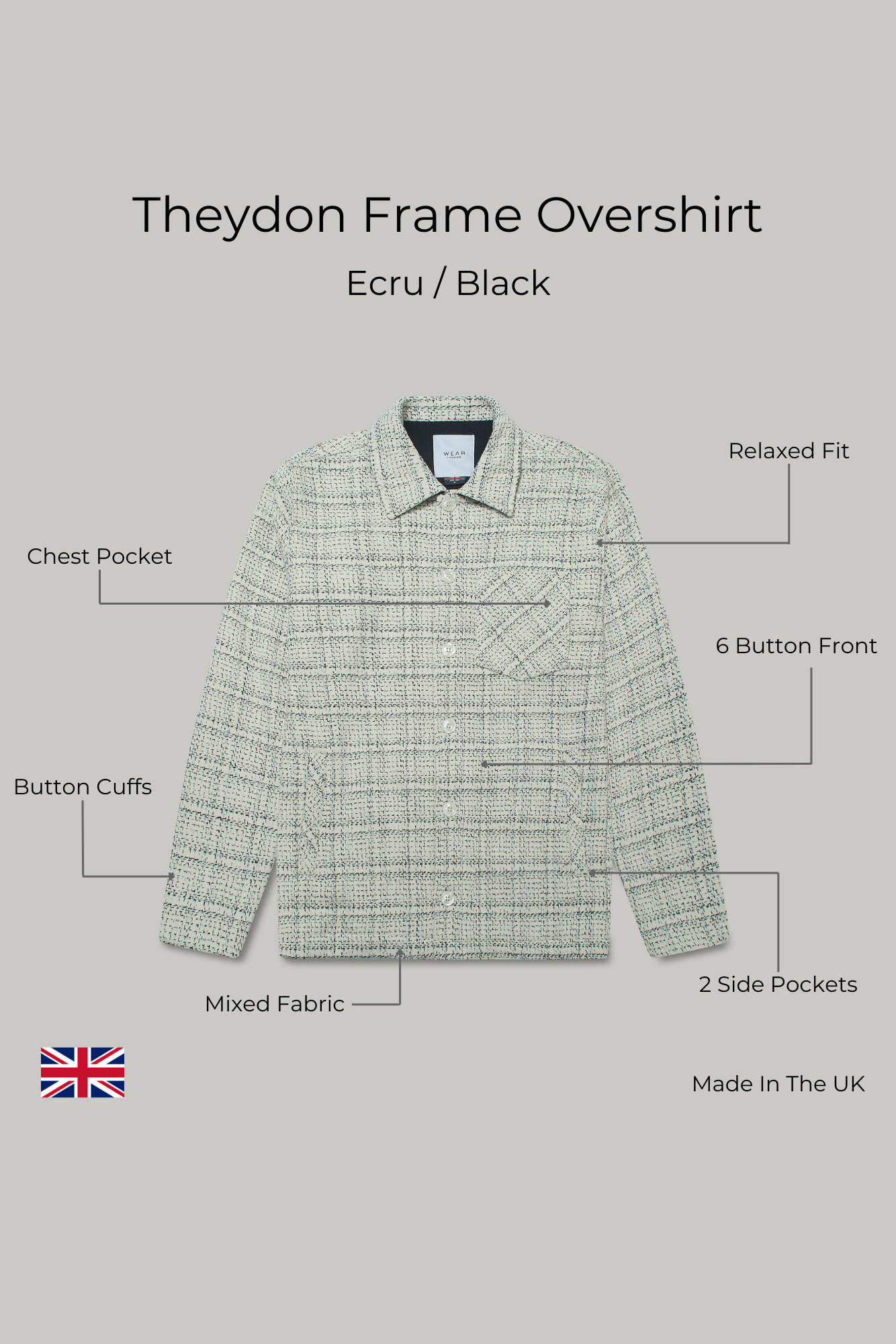 Theydon Frame Overshirt - Ecru / Black