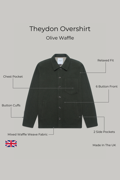 Theydon Overshirt - Olive Waffle