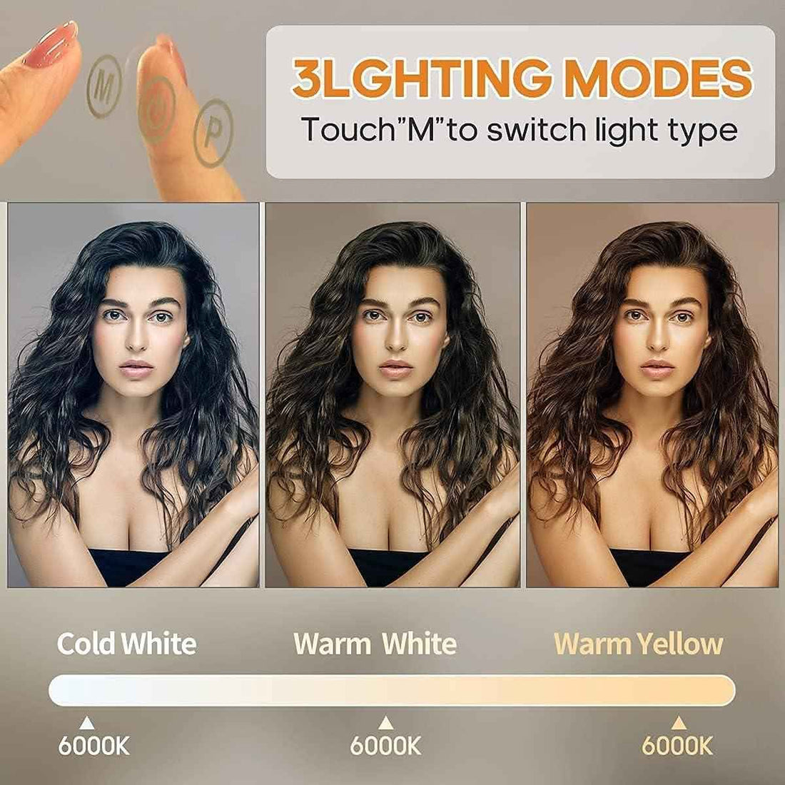 Makeup Mirror with 14 Dimmable LED Bulbs USB Charing Port 3 Color Mode