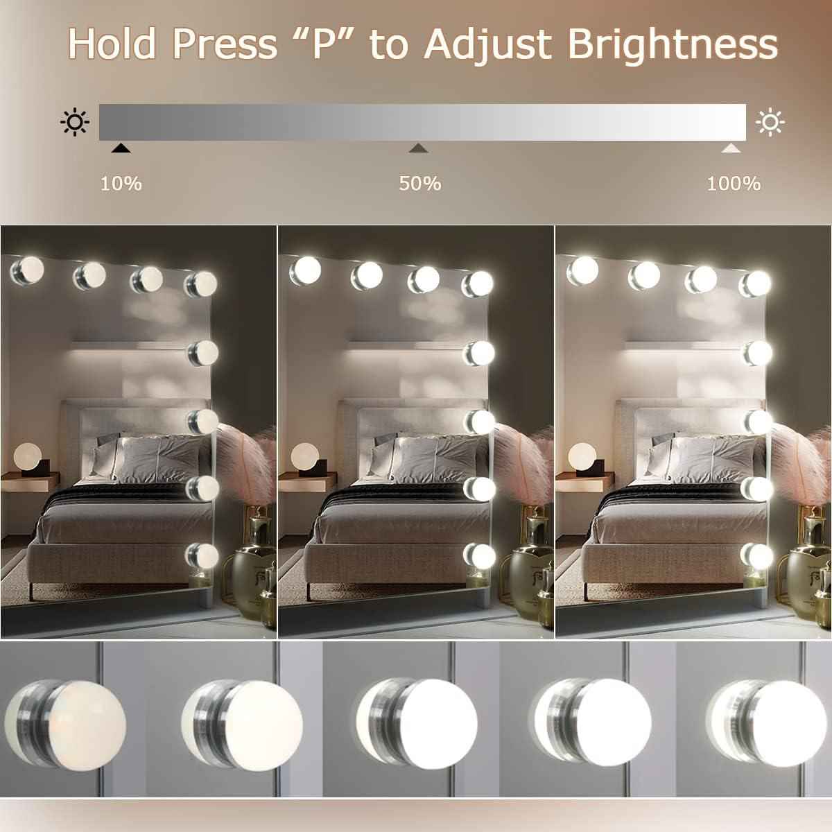 Makeup Mirror Hollywood Vanity Lights 360 Degree Rotation 23‘’x18&