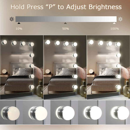 Makeup Mirror Hollywood Vanity Lights 360 Degree Rotation 23‘’x18&