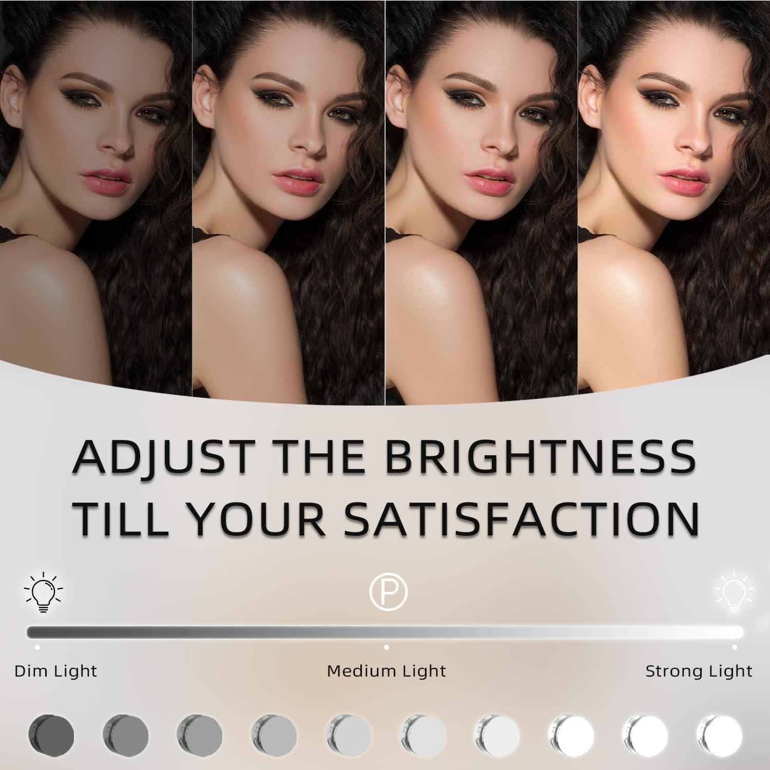 FENCHILIN Vanity Makeup Mirror with Lights 12 LED Bulbs 10X Magnifying