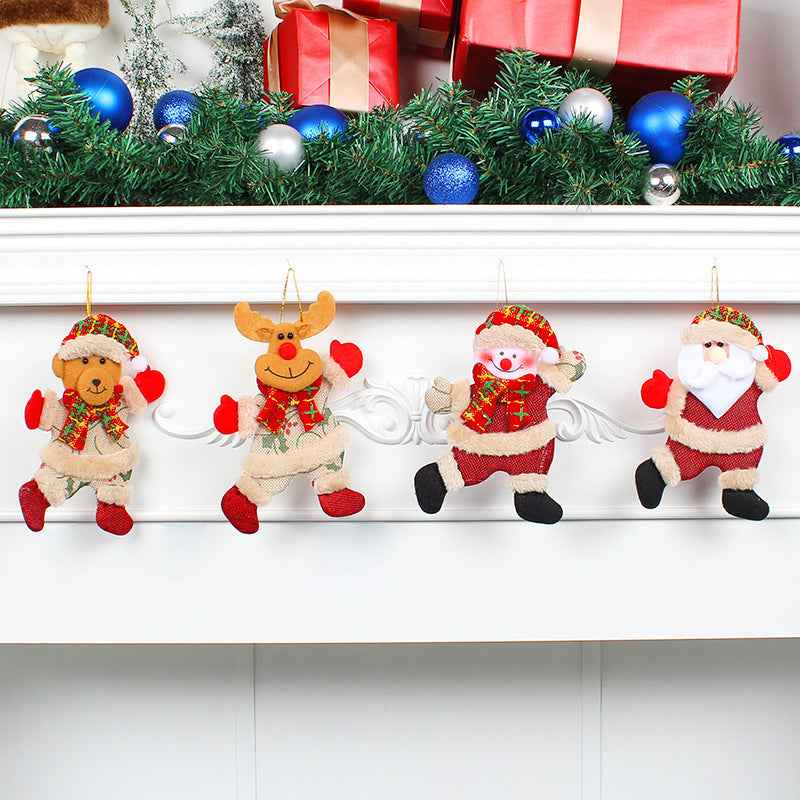 Festive Christmas Tree Ornaments - Santa, Snowman, Reindeer &amp; Bear Figures With Red &amp; White Scarves, Golden Balls &amp; Red Bows - Perfect For Holiday Decor, Christmas Decorations