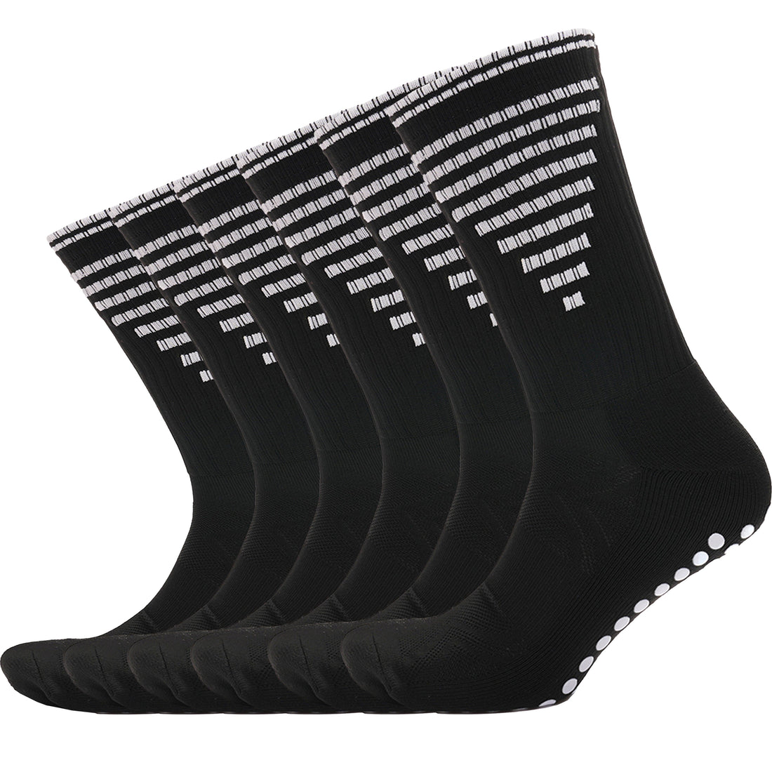 3 Pairs Black Anti Slip Football Grip Socks for Men Sports Socks for Gym Running Yoga Trekking Hiking by Sock Stack