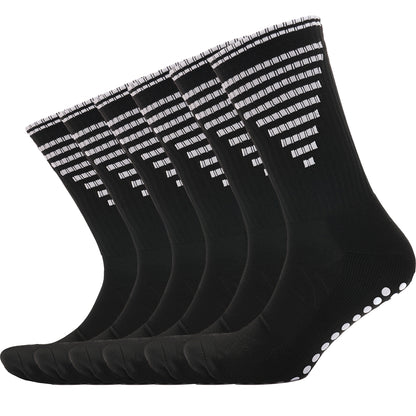 3 Pairs Black Anti Slip Football Grip Socks for Men Sports Socks for Gym Running Yoga Trekking Hiking by  Sock Stack