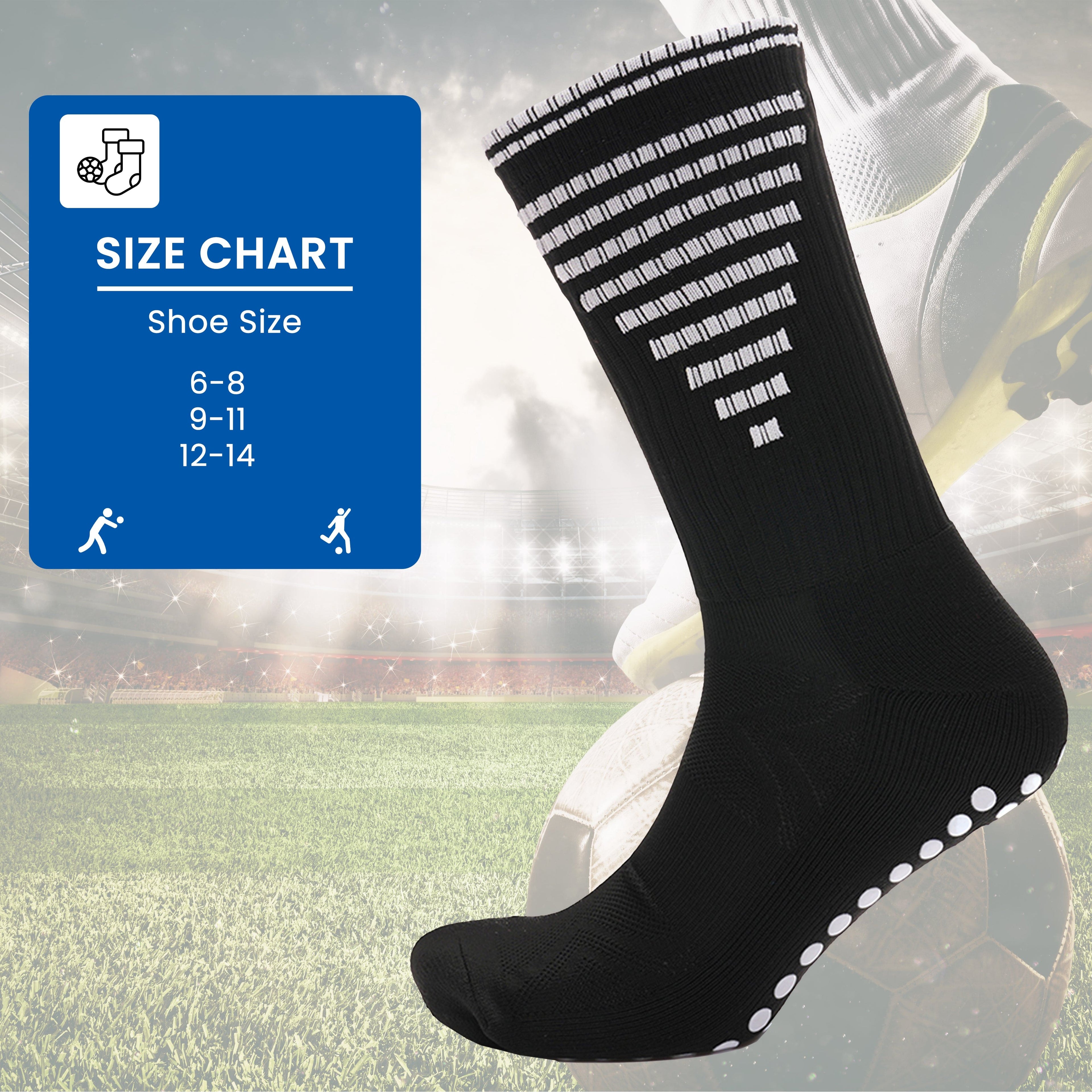 3 Pairs Black Anti Slip Football Grip Socks for Men Sports Socks for Gym Running Yoga Trekking Hiking by  Sock Stack