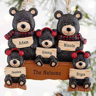 Decoration Bear Family Pendant DIY Name Christmas Tree Personalized Charm Father&