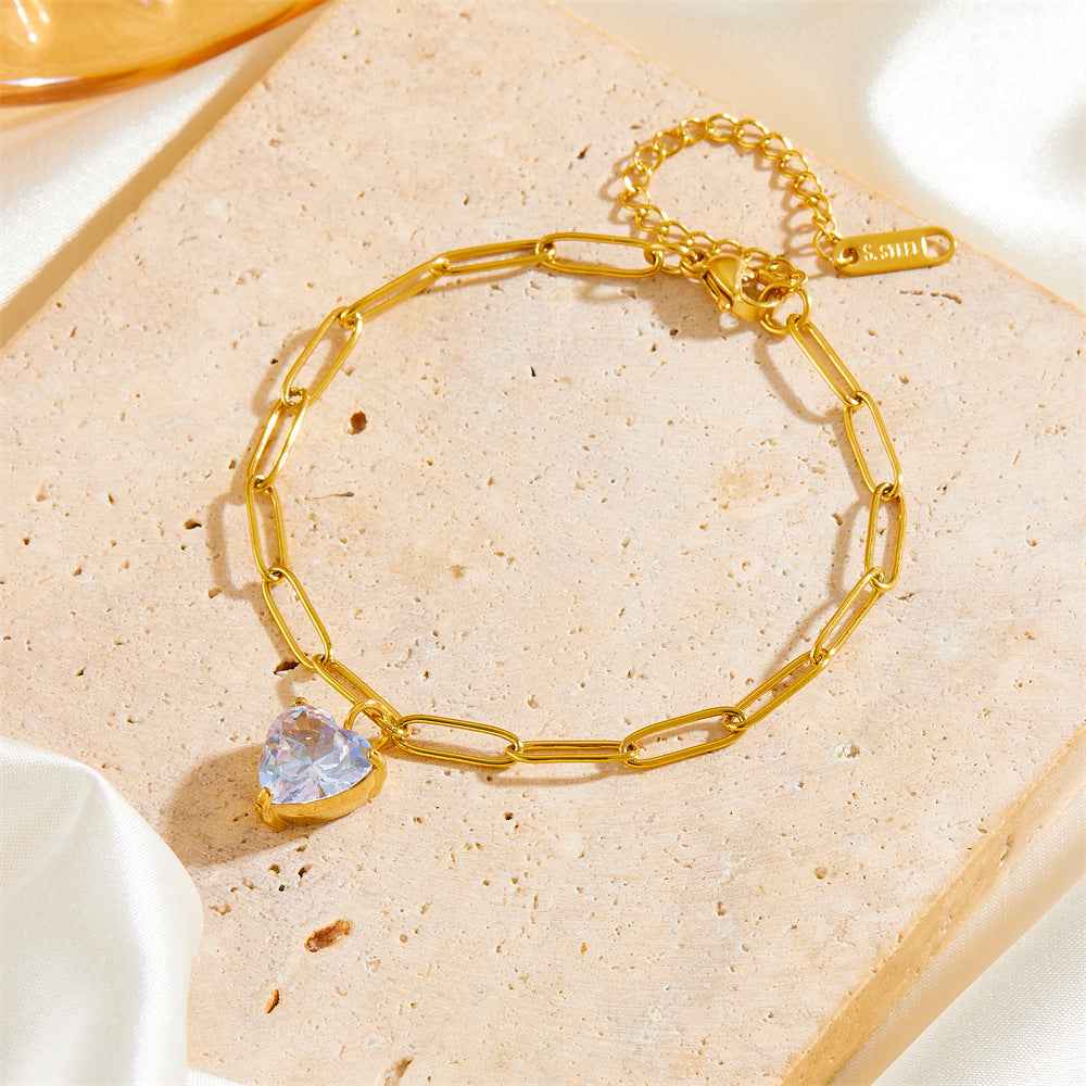 Titanium Steel Heart Love Heart Jewelry Colorfast Christmas Valentine&