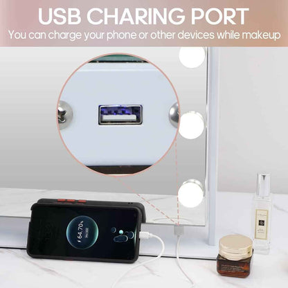 Makeup Mirror Hollywood Vanity Lights 360 Degree Rotation 23‘’x18&