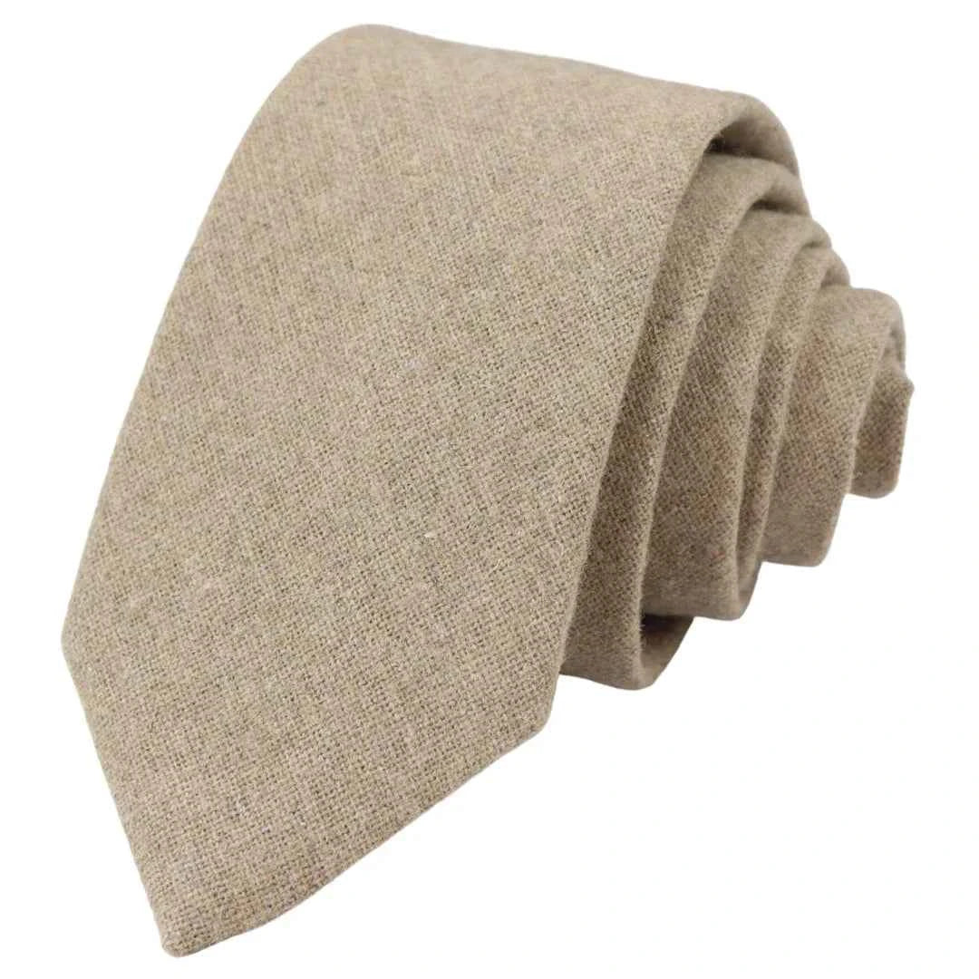 Camel Beige Oak Tweed Tie Hankie Hankerchief 2"