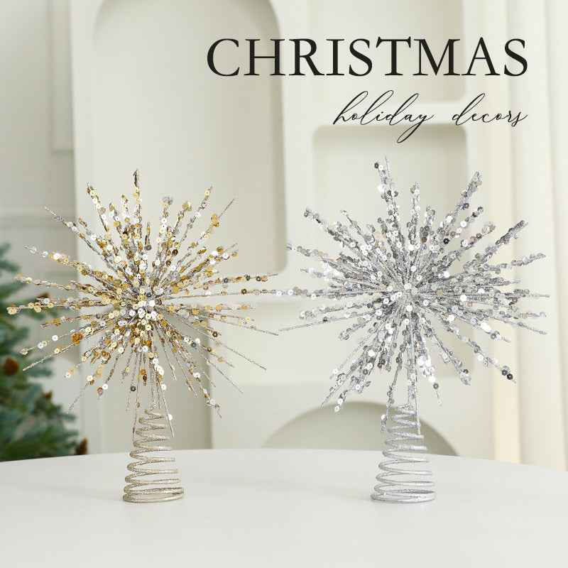 Eight Awn Star Champagne Christmas Decoration Ornaments