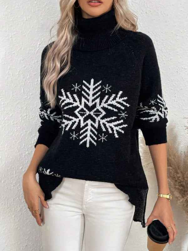 High Collar Christmas Sweaters Women&