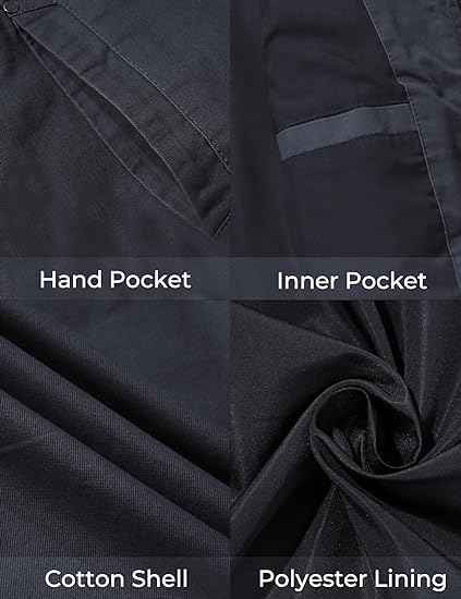 Mens Military Field Jacket Lightweight Cotton Outdoor Navy Blue Size S