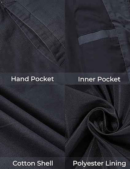 Mens Military Field Jacket Lightweight Cotton Outdoor Navy Blue Size S