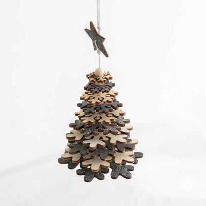 Wooden Christmas Tree Bell Pendant Room Living Room