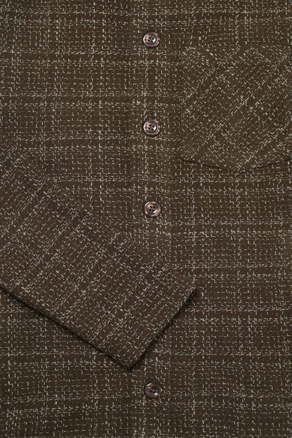Theydon Frame Overshirt - Mocha / Ecru